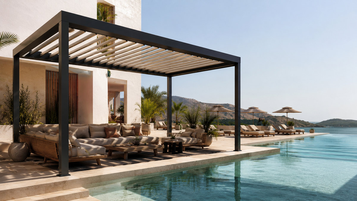 Pérgola en hotel boutique