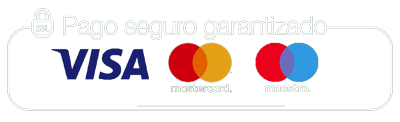 Pago seguro garantizado · Visa · Mastercard · Maestro